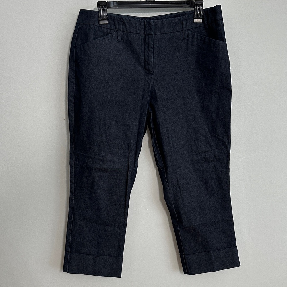 New York & Company Stretch Dark Blue Dress Cropped Pants